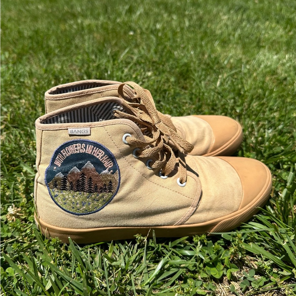 BANGS High-Top Sneakers with Embroidered Patch